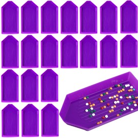 20pcs Purple Diamond Art Painting Trays, 3.5x1.9 Inch Purple Bead Sorting Trays,Rhinestone Tray Organizer Accessories and Tools for 5D Diamonds Art DIY Crafts