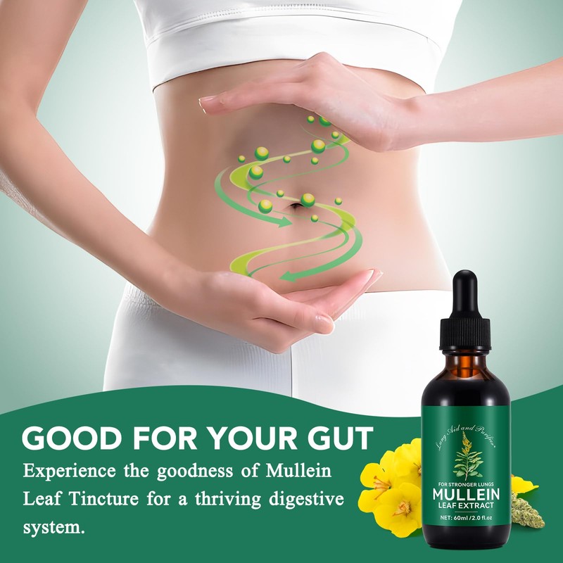 Mullein Leaf Extract for Lungs,60ML Premium Mullein Leaf Extract Drops