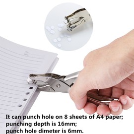 Herramienta de PerforacióN de Agujeros, 1/4 "Agujeros Perforadora de Papel CíRculo Perforaciones de Un Solo Orificio para Manualidades Punzones de Recortes Herramientas de Corte