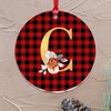 Monogram Gold Glitter Initial Letter C Xmas Ornament Flowers Pattern