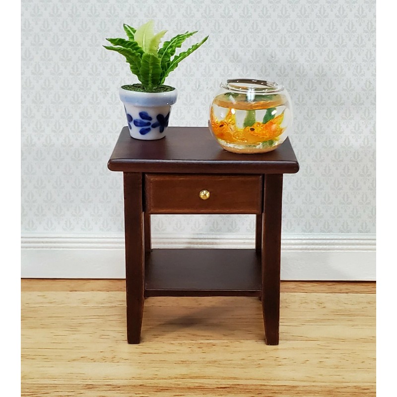 Handley House Dollhouse Side Table Night Stand with Drawer 1:12