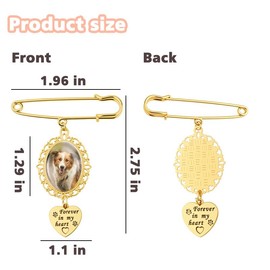 Cat Dog Paw Brooch for Bride Goom Wedding Memorial Picture Pin for Wedding Bouquet Brooch Pins for Husband Wife Pet Memorial Boquet Brooch for New Couples Anniversary Christmas Gifts for Him Her