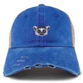 Trendy Apparel Shop Honey Glider Embroidered Patch Frayed Bill Trucker Mesh Back Cap - Royal