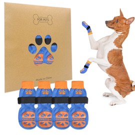 BEAUTYZOO Non Slip Dog Socks for Small Medium Large Dogs, Grip Dog Paw Protector for Hard Wood Floor Senior Old Dogs,Injury Protection to Prevent Licking 2 Pairs Socks Anti Twist for Hot/Cold Pavement