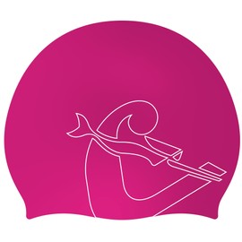 Cressi Unisex Adult Eddie Swim Cap, Pink/White, One Size