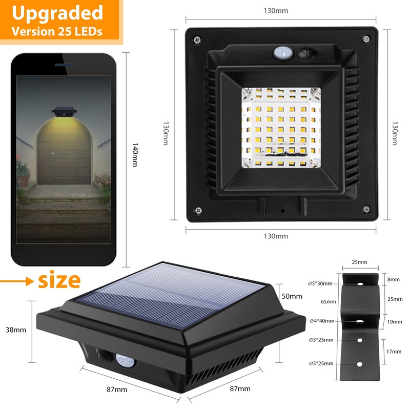 KEENZO Solar Gutter Lights - Bright Solar Powered led Fence