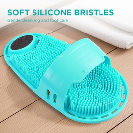 Silicone Body Cleaning Brush Set - Gentle Foot and Back Brush with Non-Slip Suction, Soft Bristles for Bath and Shower
