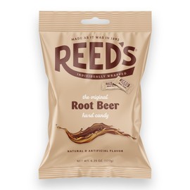 Reed’s Individually Wrapped Root Beer Candy | Traditional Root Beer Hard Candy | Creamy Root Beer Flavored Old-Fashioned Reed’s Candy Brought To You By Iconic Candy | 6.25oz Peg Bag (1)