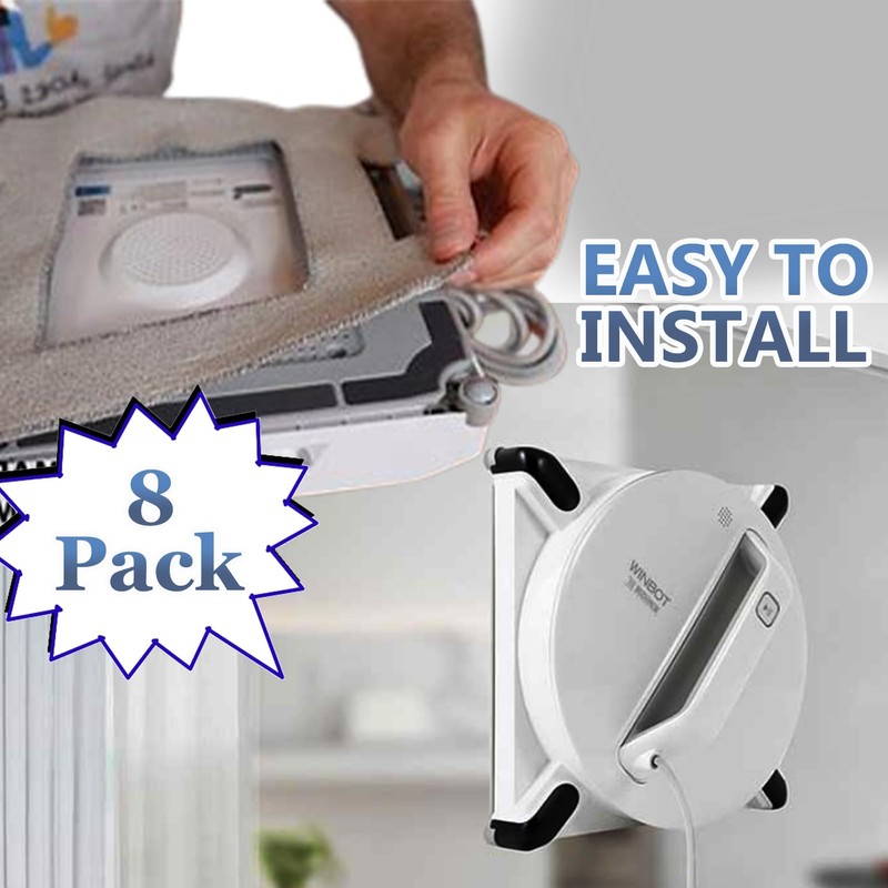 Pack of 8 Replacement Wipes for Ecovacs Winbot W1 Pro