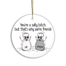 Friend Christmas Ornament | Salt and Pepper Best Friend Ornament 2024, Funny Friendship Ornament Holiday & Seasonal Decor, Friend Gift Ornament (Salt & Pepper)
