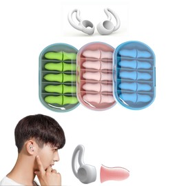 100/200/300 Pair Ultra Soft Foam Earplugs,Free for Auxiliary Silicone Earplugs,for Sleeping/Snoring/Industrial Noise/Outdoor Works,Random Color (1 Box-Random Color, 5 Piar)