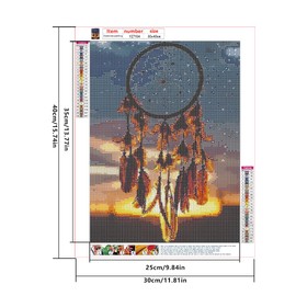 DCIDBEI 5D DIY Diamond Painting Dream Catcher 30 x 40 cm Painting by Numbers Adults Children Diamond Painting Pictures Embroidery Pictures Adult Dream Catcher Cross Stitch Embroidery Diamond Painting