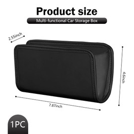 Zikefest Car Trash Can, Foldable Hanging Mini Cars Storage Bag Container for Auto, SUV, Leather Vehicle Trash Bin Car Dustbin Garbage Organizer Holder with One Roll Trash Bag (Black)