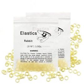 WELANE Braces Elastics, 200 PCS Dental Orthodontic Elastic Rubber Bands for Crooked Teeth,Tooth Gaps, Hairbands, Braids (Rabbit, 3/16", 3.5 Oz)