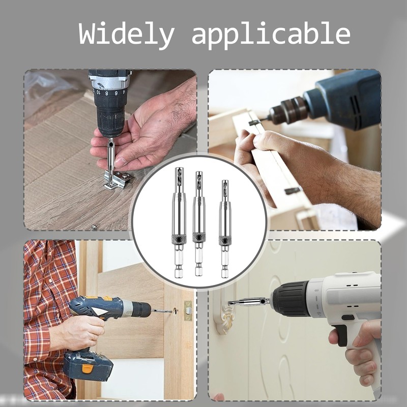 Vierone 4Pcs Self-Centering Drill Bit Set for Wood - 140mm,