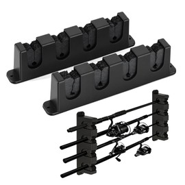 UNITACKLE Fishing Rod Holder Wall Mount, Vertical/Horizontal Fishing Rod Rack with EVA Foam Padding, 4 Rod Storage for Garage, Boat, Shed, Truck, Fishing Pole Stand Organizer,Fishing Gear Accessories