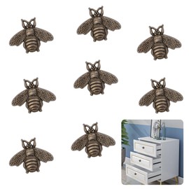MOROBOR Vintage Bee Knobs, 8pcs Metal Zinc Alloy Single Hole Knobs Creative Furniture Handle with Screws for Cabinet Wardrobe Drawer Dresser