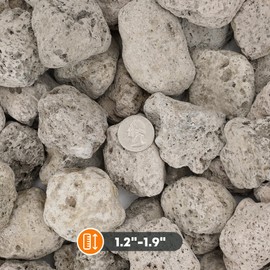 Stanbroil Light Weight White Lava Rock Granules - Natural Volcanic Rocks Decorative Landscaping Stones for Outland Living Bond Portable Fire Pit, Gas Log Set and Fireplace - 5 Pounds (1.2" - 1.9")