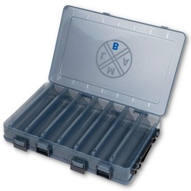 LMAB Bait Box, Tackle Box, Hardbait - 3 Sizes - Wobbler Box, Fishing Box for Wobbler Double-Sided, Wobbler Box, Hardbait Box, Fishing Bait Box, Box for Wobbler (L - Short Division - 27 x 18 x 5 cm)