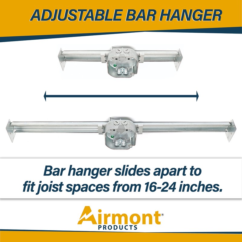 (4-Pack) Ceiling Fan Mounting Bracket with Adjustable Bar Hanger, 1-1/2''