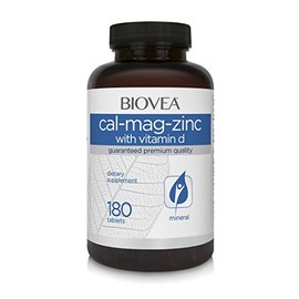 Biovea Calcio, Magnesio y Zinc con vitamina D3 frasco de 180 capsulas vegetarianas