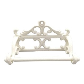 Comfy Hour Antique and Vintage Collection Cast Iron Classic Toilet Paper Holder, White