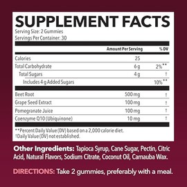 Havasu Nutrition Gomitas de Remolacha con Coq10 y Granada: