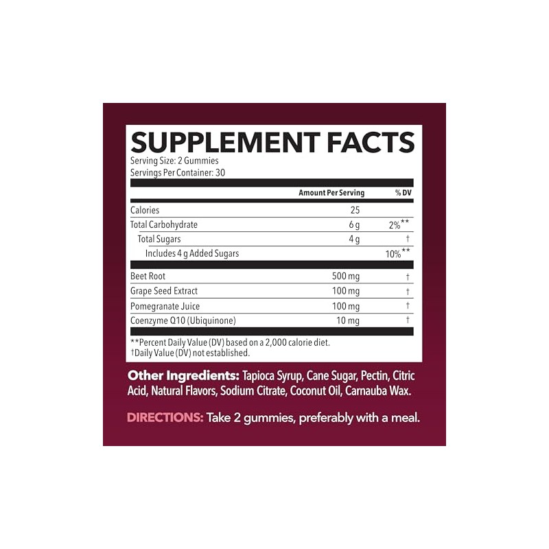 Havasu Nutrition Gomitas de Remolacha con Coq10 y Granada: