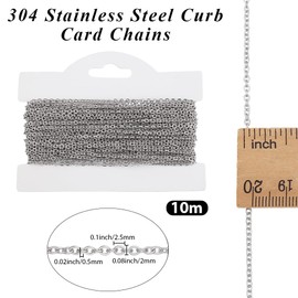 Beebeecraft 32.8 Feet Stainless Steel Paperclip Chain 2mm Silver Metal Oval Cable Paper Clip Necklace Soldered Long Link Chains Roll for Jewelry Making Bracelet Earring DIY Craft Accessories