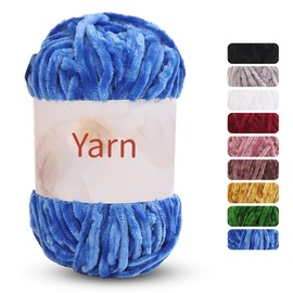 OPUHOHR Knitting Yarn Chenille Yarn 6mm Soft Thick Plush Yarn Fluffy Velvet Yarn for Crocheting Knitting DIY Craft Making Blankets, Clothes,Socks(80m)