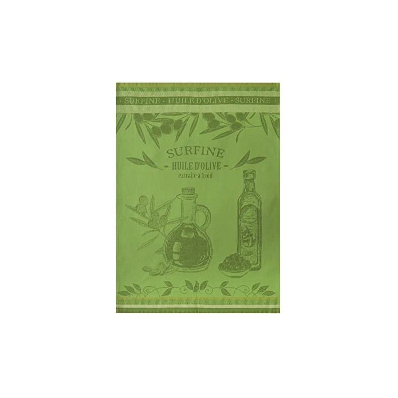 Coucke Printed Cotton Jacquard Tea Towel, Surfine Oil, 50 x