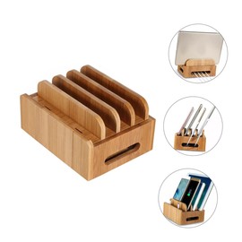 VILLFUL Wooden Phone Bracket Stand Charging Station for Multi Devices Cable Holder