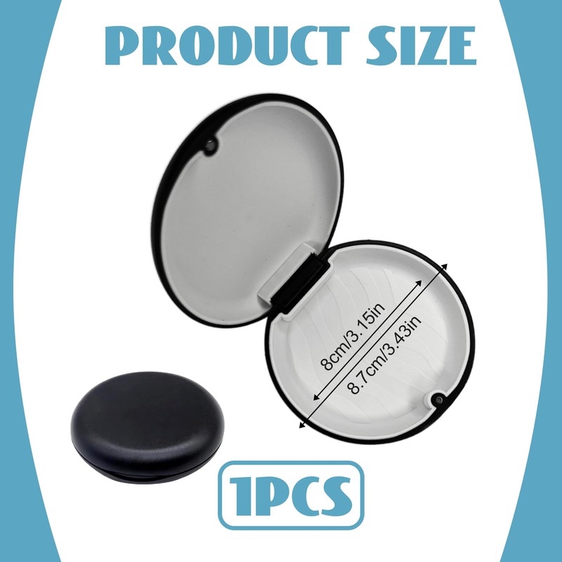 1 Pcs Black Retainer Case Small Portability Denture Baths Box