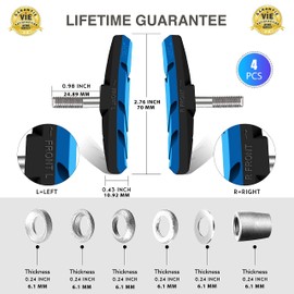 CZ Store®- Bike brake|SET OF 2 V-brake for caliper, bicycle brake|70 MM| bicycle brake pad/VTT/VTC-bicycle brake pads with nuts