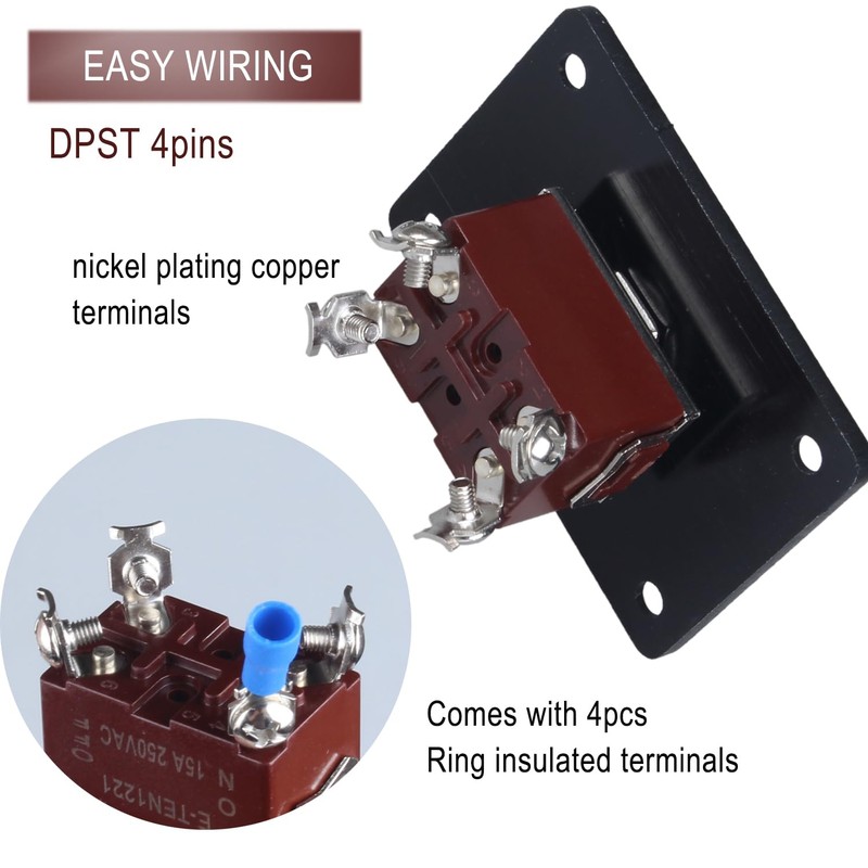 DMWD Waterproof Toggle Switch ON Off 4Pin DPST with Mounting