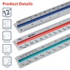 Better Office Products Triangular Ruler, 12 inch Metal Ruler, Triple