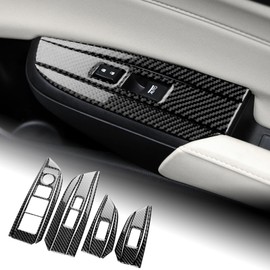 AIRSPEED for Acura ILX 2013-2022 Door Window Button Frame Cover Center Console Carbon Fiber Interior Trim Accessories, Black