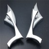 XKH- Motorcycle Chrome Spear Blade Mini Mirrors Compatible with Sportster