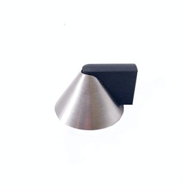 Door Stop Floor Mounted Cone Designer Pattern Satin Stainless Steel 38mm Diameter Pack of 2