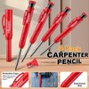 Hiboom 4 Pack Carpenter Pencils with 36 Refills (Red, Black,