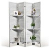 Osparple 4 Panel Room Divider with Shelves, 5.6FT Privacy Screen