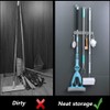 DGSL 4 PCS Broom Holder Wall Mount with 3 Racks