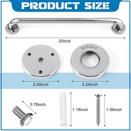 Tatuo 4 Pack Showers Grab Bars for Bathtubs 304 Stainless Steel Bathroom Safety Handrails Anti Slip Handles Grab Bars for Elderly, Senior, Pregnant (Silver,24 Inch)