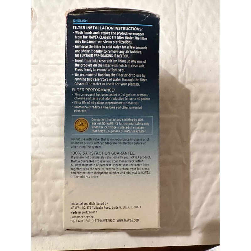 Mavea Pack Premium Water Filters Classic Fit BPA in Box
