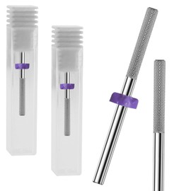 3/32” Tungsten Carbide Nail Drill Bit Buffer Cuticle Remover, Two-Way Rotation Fine Grit-3XF Professional Gel Remover for Manicure Home Salon Pedicure Use Sliver