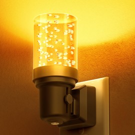 DORESshop LED Night Lights Plug into Wall, Modern Decorative Design Nightlights Plug in, Adjustable Brightness, Dimmable Night Light, Perfect for Adults' Bedroom, Hallway, Bathroom,Amber