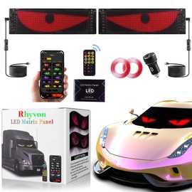 2PCS Devil Eyes Light for Cars，Led Eyes for Car Windshield，Programmable Led Sign，Controlled by a Remote Control and a Bluetooth APP，Suitable for Small Cars. (13.7in*4in)