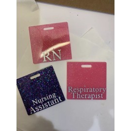 Handmade Title Card - Badge Buddy  With Your Title.  Nurse, Respiratory Therapist, Etc.