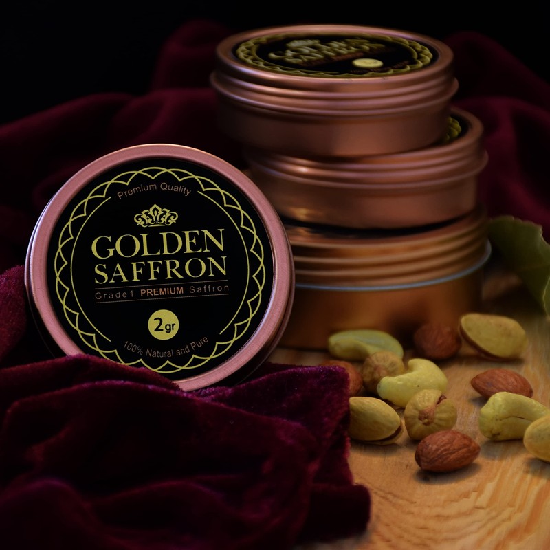 Golden Saffron, Finest Pure Premium All Red Saffron Threads, Grade
