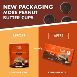 ChocZero Dark Chocolate Peanut Butter Cups, Vegan, Sugar Free, Low Carb, Gluten Free, 4 Ounce (Pack of 4), 32 Cups Total